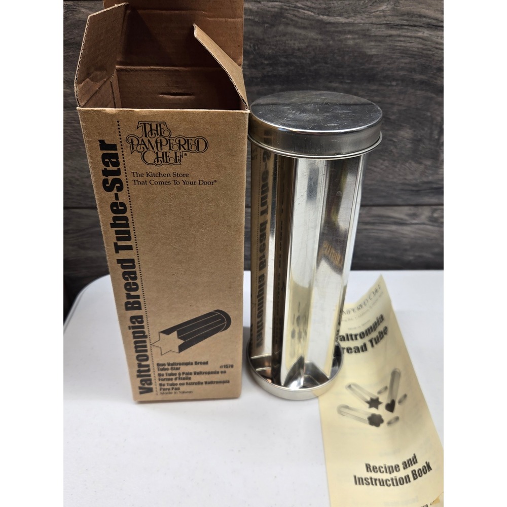 Pampered Chef Valtrompia Bread‎ Tube Star Shape 1570 Stainless Steel with Box